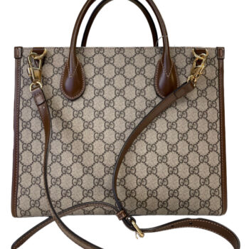 Gucci Brown & Beige Small Tote Bag with Interlocking GG 10