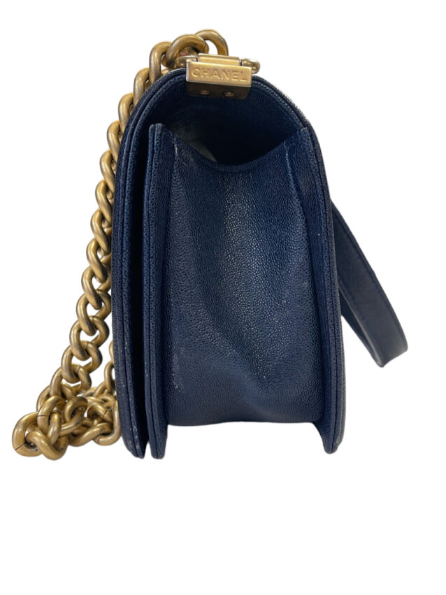 Chanel Medium Boy Bag In Blue Caviar Leather With Gold Hardware May 8, 2024