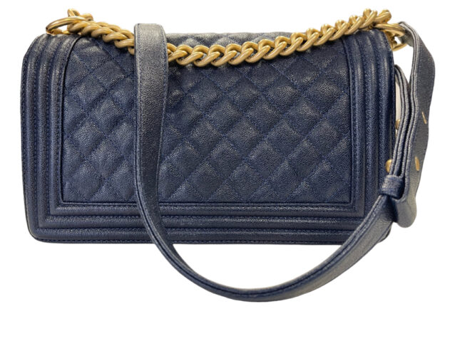 Chanel Medium Boy Bag In Blue Caviar Leather With Gold Hardware May 2, 2024
