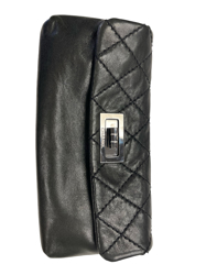 Used Black Chanel Reissue Clutch Handbag Quilted Black Leather with Brushed  Silver Hardware Houston,TX