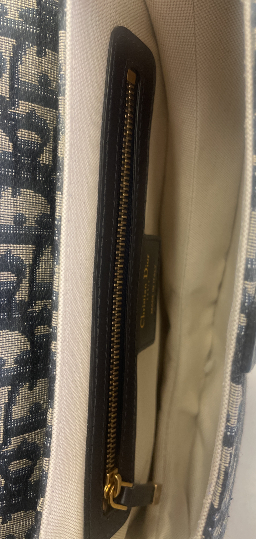 2018 Christian Dior Blue Oblique Monogram Canvas Mini Saddle Bag