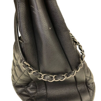Chanel Authentic Urban Companion Tote Bag Black Caviar Leather Silver Hardware 9