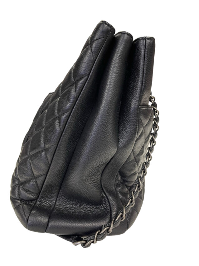 Chanel Authentic Urban Companion Tote Bag Black Caviar Leather Silver Hardware 5