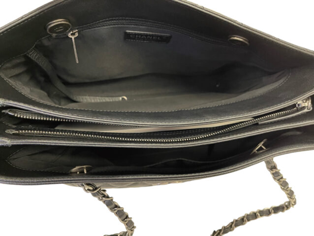 Chanel Authentic Urban Companion Tote Bag Black Caviar Leather Silver Hardware 8