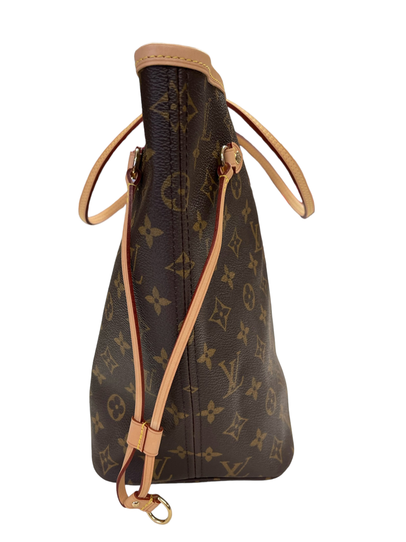 LOUIS VUITTON Monogram Neverfull MM Shoulder Bag w Pouch Fuchsia
