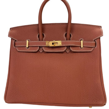 Hermes Birkin 25 Bag in Sienne Togo Leather with Gold Hardware 9