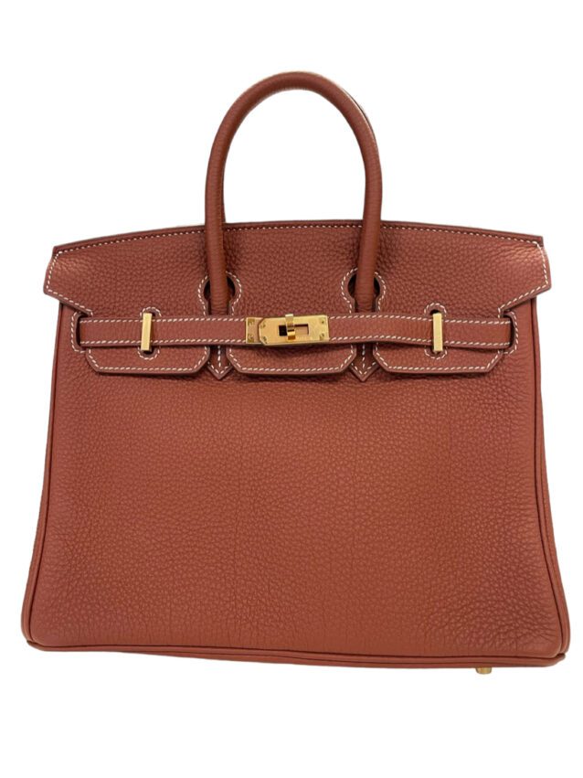 Hermes Birkin 25 Bag in Sienne Togo Leather with Gold Hardware 4