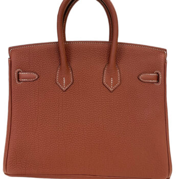 Hermes Birkin 25 Bag in Sienne Togo Leather with Gold Hardware 10