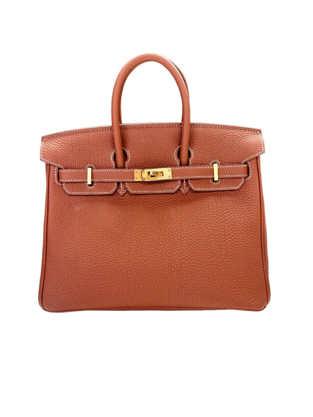 Hermes Birkin 25 Bag in Sienne Togo Leather with Gold Hardware 2