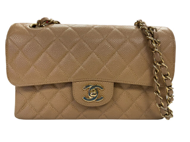 Chanel Small Double Flap In Gold Caviar With Gold Hardware May 4, 2024