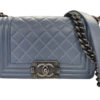 Chanel Small Boy Bag In Blue Lambskin With Silver Hardware May 4, 2024