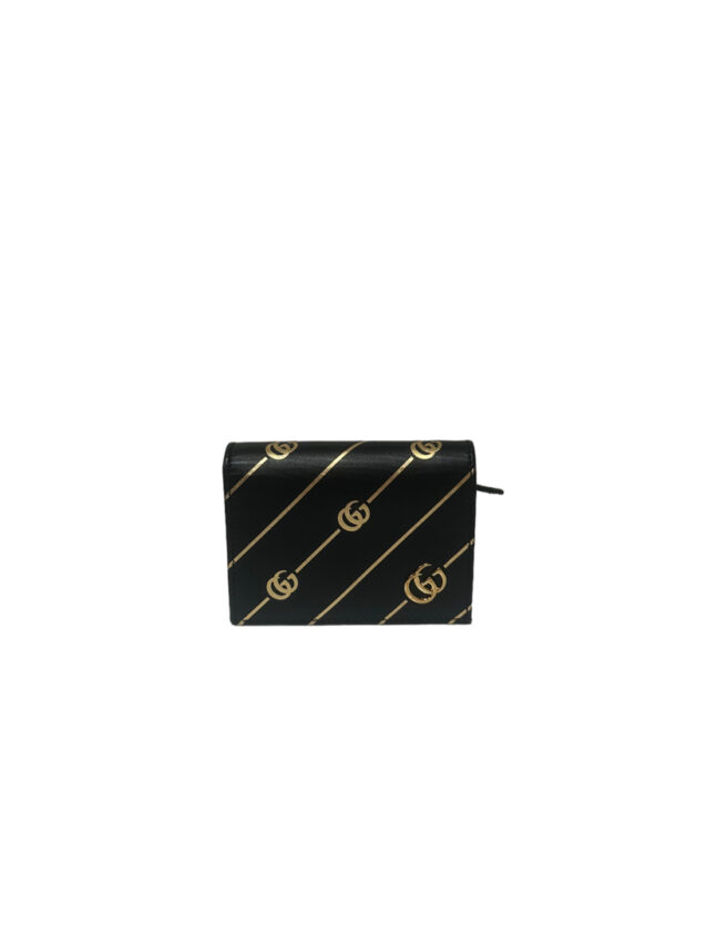 Gucci Diagonal Gg Wallet In Black &Amp; Gold September 16, 2024