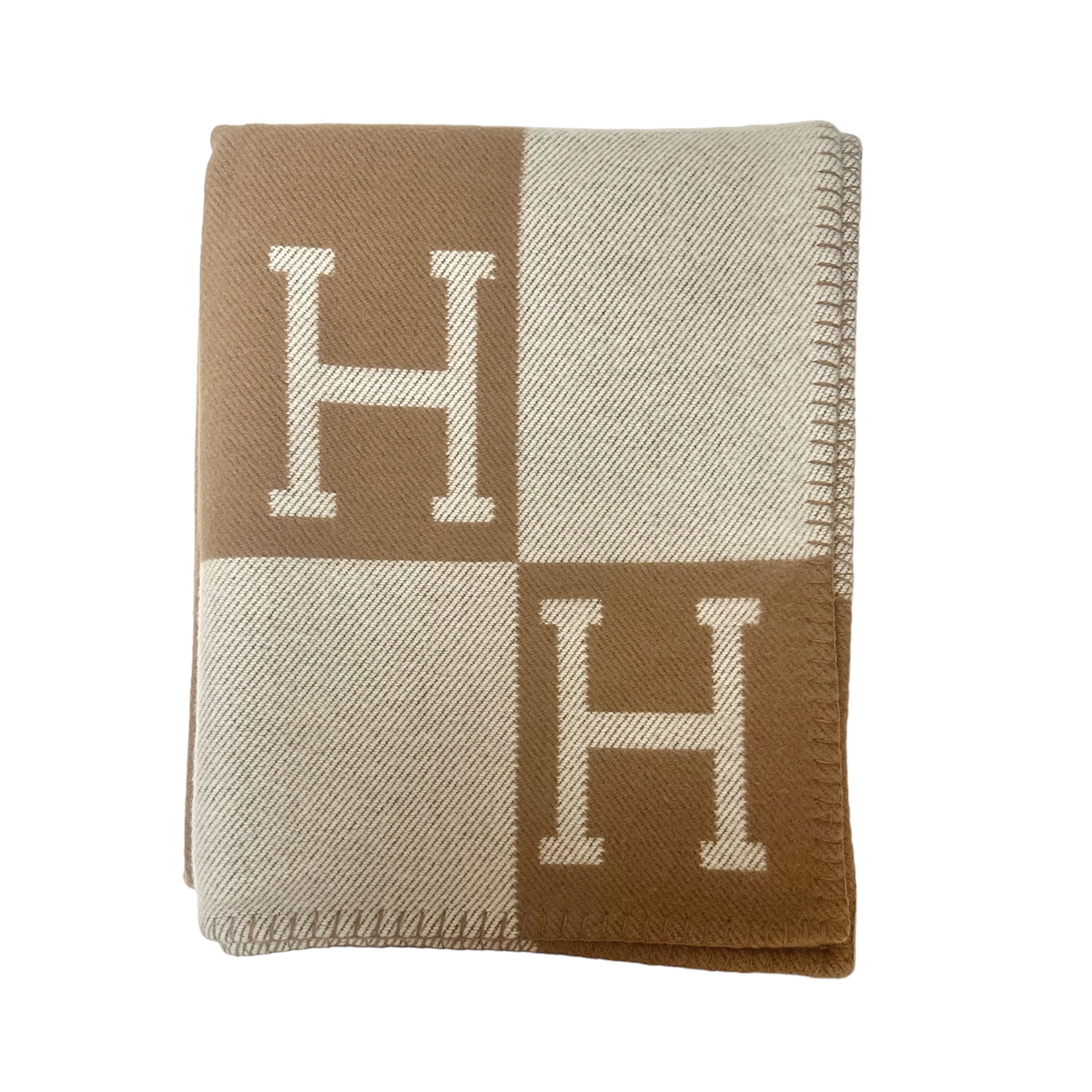 Hermes Avalon Blanket Ecru Camel