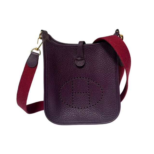 Hermes Evelyne Tpm Eggplant With Burgundy Strap October 18, 2024