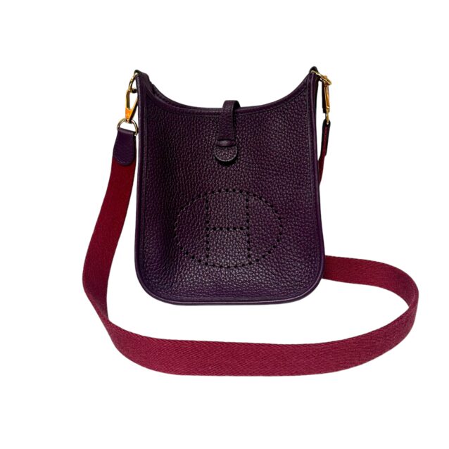 Hermes Evelyne Tpm Eggplant With Burgundy Strap October 18, 2024